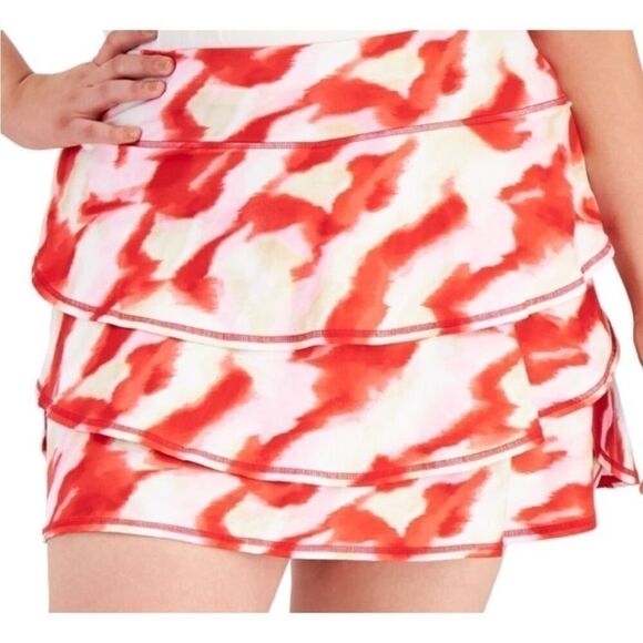 ID Ideology Women's Twist Flounce Athleisure Skort Red - Picture 5 of 15